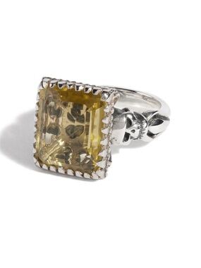 The Great Frog Square Gem Ring with Lemon Quartz